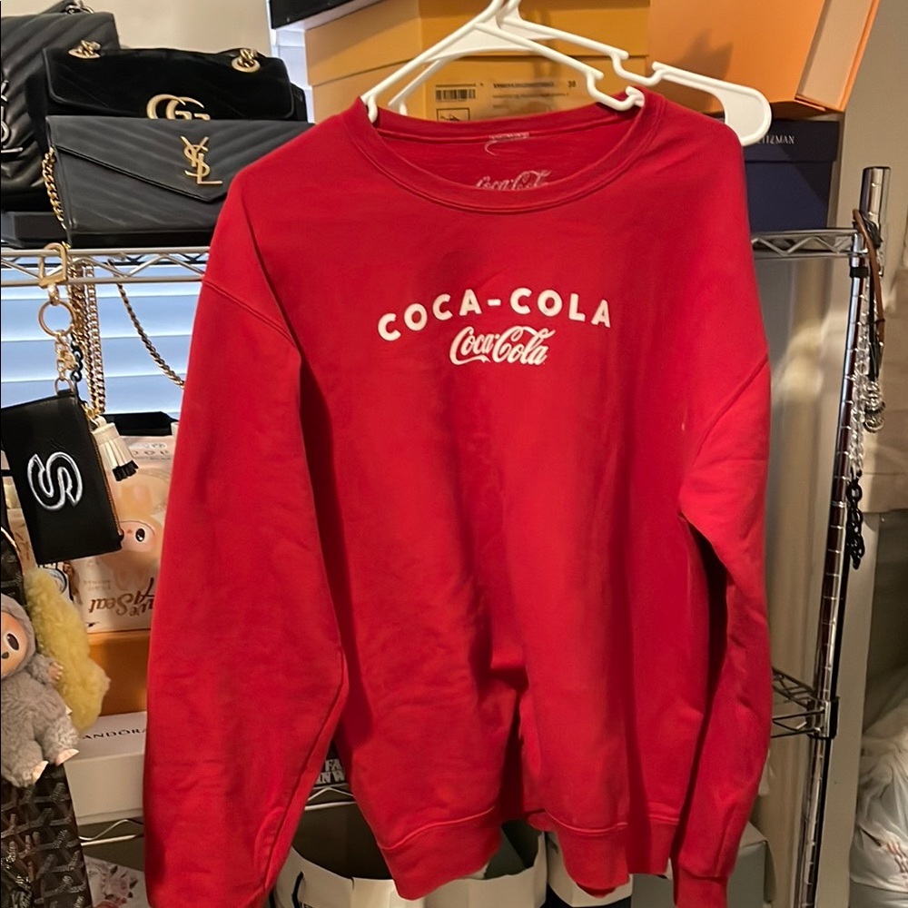 Coca Cola Classic Logo Red Crewneck Sweatshirt